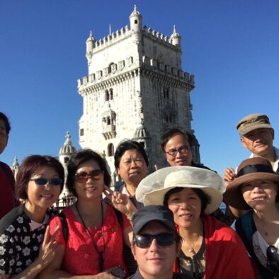 Group photo at Belem Tower in Lisbon