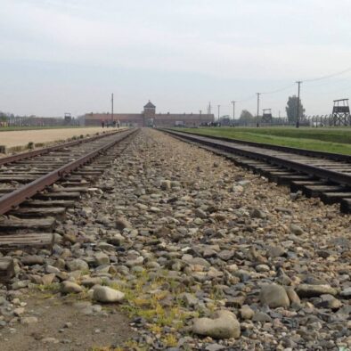 I binari ferroviari che attraversano il campo di Birkenau
