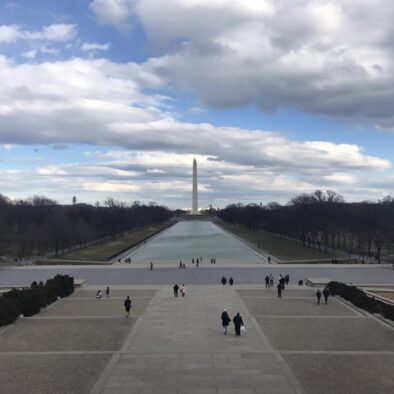 La Reflecting Pool e il Monumento a Washington visti dal Lincoln Memorial (1922)