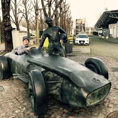 Juan Manuel Fangio Statue at Monza Formula 1 Race Track (Autodromo Nazionale di Monza)