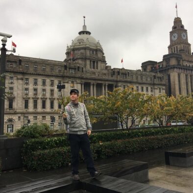 Taking photos at the Bund (Shanghai Waterfront Promenade)