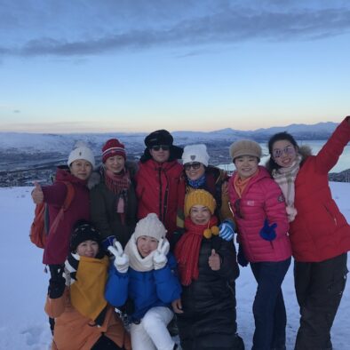 Foto di gruppo sul monte Storsteinen