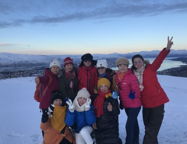 Foto di gruppo sul monte Storsteinen