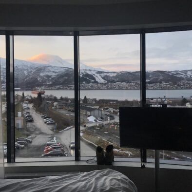 Views of Narvik from the window of a double room in Scandic Narvik Hotel