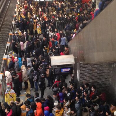 Xierqi metro station during rush hour