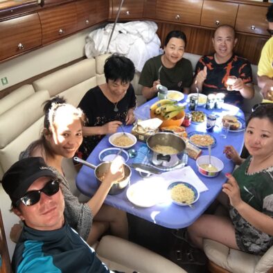 Lunch in the "living room" of our yacht