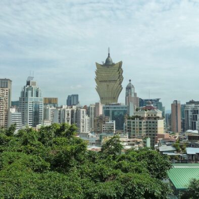 Panorama di Macao dalla Fortaleza do Monte (大炮台), costruita tra il 1617 ed il 1626: sullo sfondo il casinò Grand Lisboa (新葡京酒店), inaugurato nel 2008