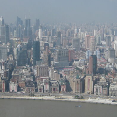 Panorama di Shanghai dalla Oriental Pearl Tower (东方明珠塔)