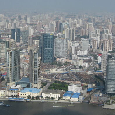 Panorama di Shanghai dalla Oriental Pearl Tower (东方明珠塔)